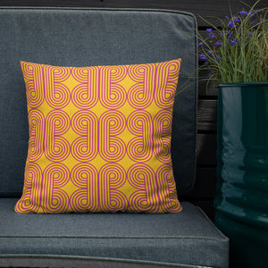 Hot Pink and Gold Modern Geo Print Pillow