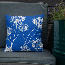 Load image into Gallery viewer, COASTAL Royal Blue And White Floral Pillow
