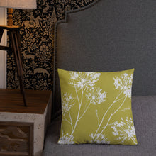 Load image into Gallery viewer, COASTAL Moss Green Floral Pillow
