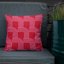 Load image into Gallery viewer, Pink on Red Modern Curve Pillow
