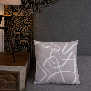 Modern Art Gray And White Fusion Pillow