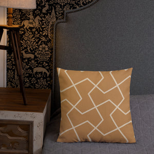 Modern Cognac Geometric Print Pillow