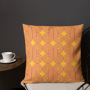 Hot Pink and Gold Modern Geo Print Pillow