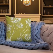 Load image into Gallery viewer, COASTAL Moss Green Floral Pillow
