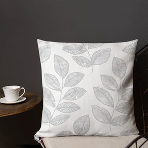 Gray Leaves Pillow