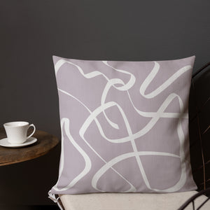 Modern Art Gray And White Fusion Pillow