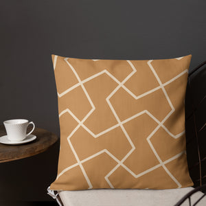 Modern Cognac Geometric Print Pillow