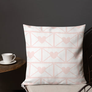 Love Letters Pink Print Pillow