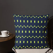 Load image into Gallery viewer, Lime Green and Navy Modern Print Pillow
