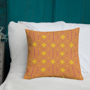 Hot Pink and Gold Modern Geo Print Pillow