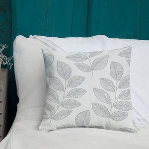 Gray Leaves Pillow