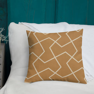 Modern Cognac Geometric Print Pillow