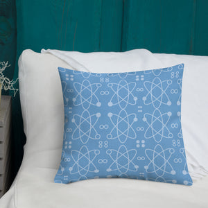 Atomic Blue Modern Print Pillow