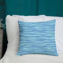 Load image into Gallery viewer, Ocean Blue Geo Waves Pillow
