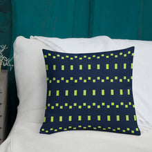 Load image into Gallery viewer, Lime Green and Navy Modern Print Pillow
