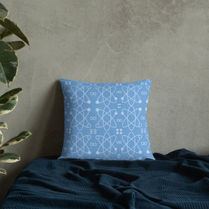 Atomic Blue Modern Print Pillow