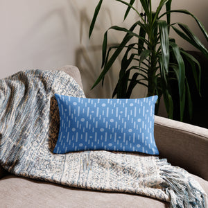 Atomic Blue Modern Print Pillow