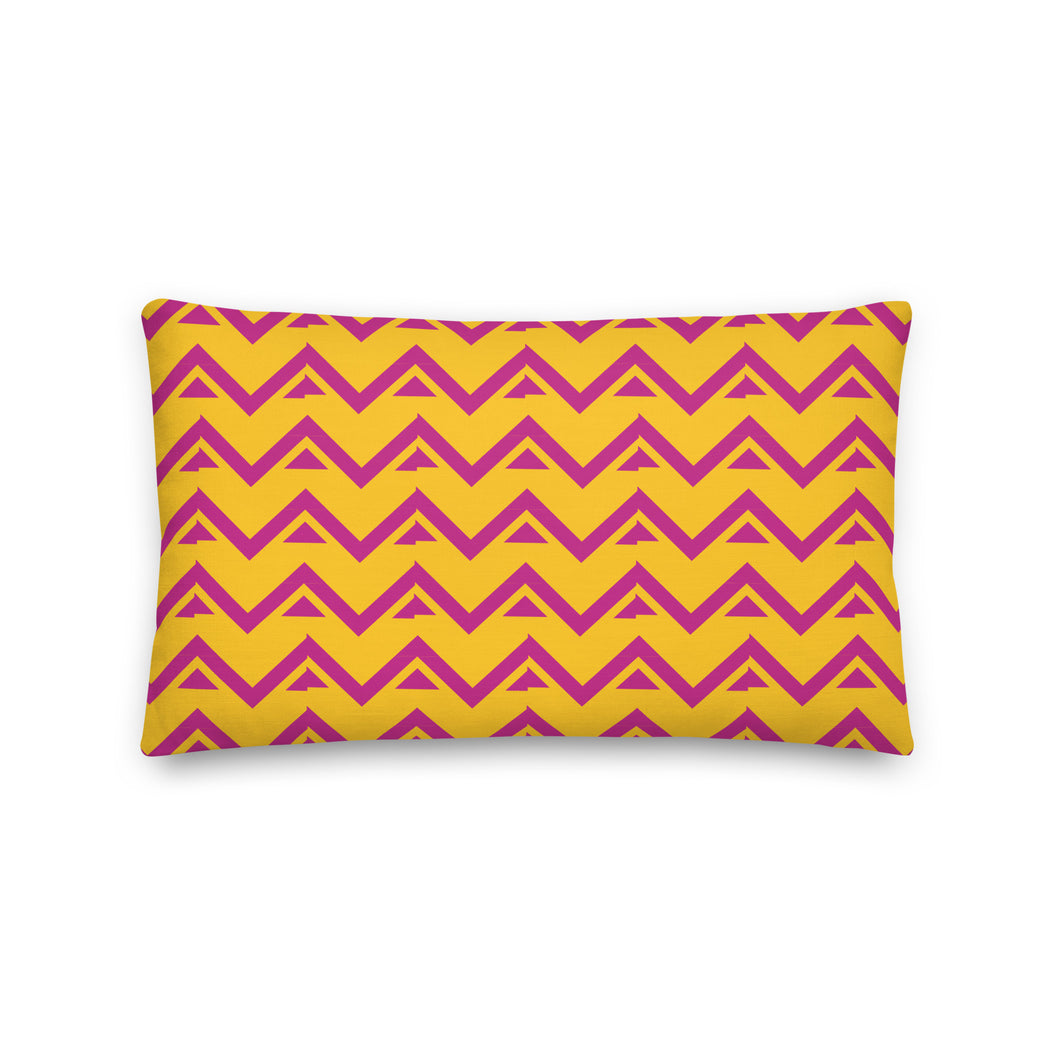 HOT PINK AND GOLD MODERN GEO PRINT Premium Pillow