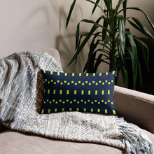 Load image into Gallery viewer, Lime Green and Navy Modern Print Pillow
