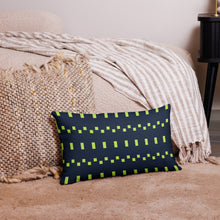 Load image into Gallery viewer, Lime Green and Navy Modern Print Pillow

