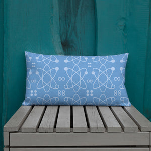 Atomic Blue Modern Print Pillow