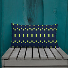 Load image into Gallery viewer, Lime Green and Navy Modern Print Pillow
