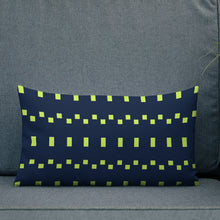Load image into Gallery viewer, Lime Green and Navy Modern Print Pillow
