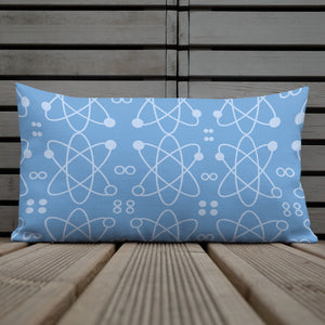 Atomic Blue Modern Print Pillow