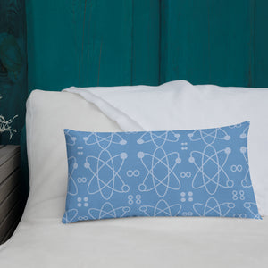 Atomic Blue Modern Print Pillow