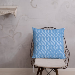 Atomic Blue Modern Print Pillow