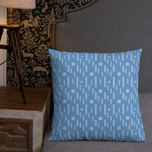 Atomic Blue Modern Print Pillow