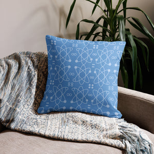 Atomic Blue Modern Print Pillow