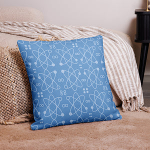 Atomic Blue Modern Print Pillow