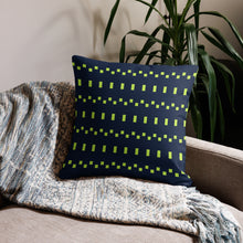 Load image into Gallery viewer, Lime Green and Navy Modern Print Pillow
