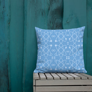 Atomic Blue Modern Print Pillow