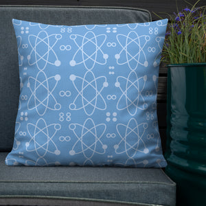 Atomic Blue Modern Print Pillow