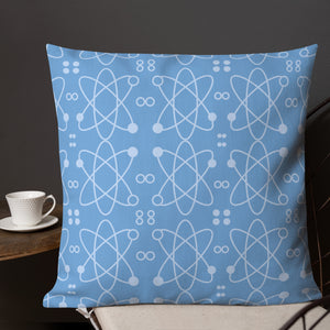 Atomic Blue Modern Print Pillow