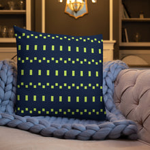 Load image into Gallery viewer, Lime Green and Navy Modern Print Pillow
