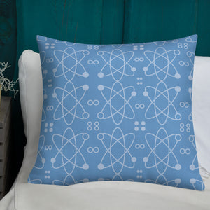 Atomic Blue Modern Print Pillow