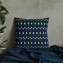 Load image into Gallery viewer, Lime Green and Navy Modern Print Pillow
