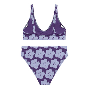 LAVENDER FLOWER Recycled high-waisted bikini