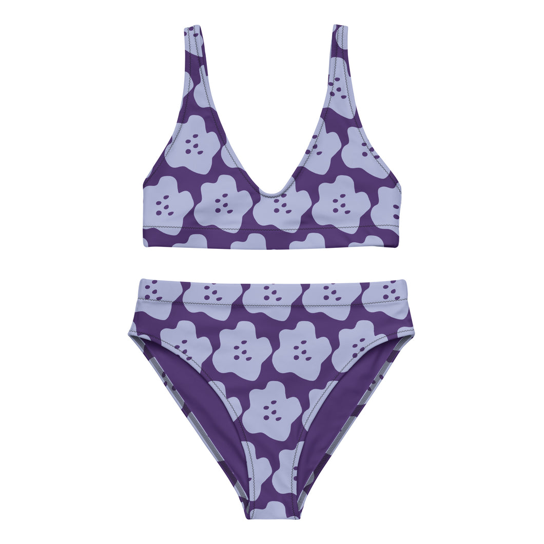 LAVENDER FLOWER Recycled high-waisted bikini