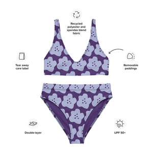 LAVENDER FLOWER Recycled high-waisted bikini