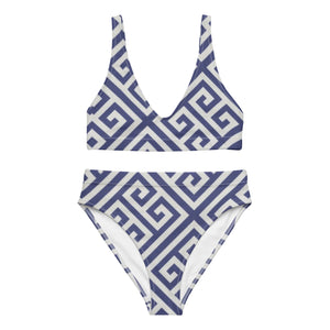 GREEK KEY Recycled high-waisted bikini