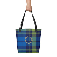 Load image into Gallery viewer, ROYAL BLUE TARTAN PLAID Tote bag
