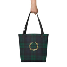 Load image into Gallery viewer, ROYAL GREEN TARTAN PLAID Tote bag
