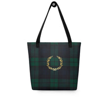 Load image into Gallery viewer, ROYAL GREEN TARTAN PLAID Tote bag
