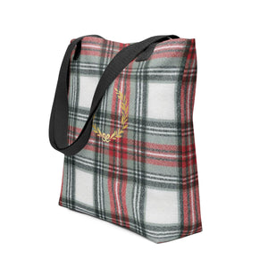 ROYAL WHITE TARTAN PLAID Tote bag