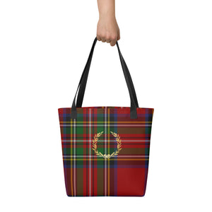 ROYAL RED TARTAN PLAID Tote bag