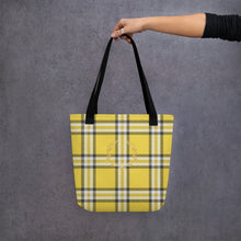 Load image into Gallery viewer, ROYAL GOLD TARTAN PLAID Tote bag
